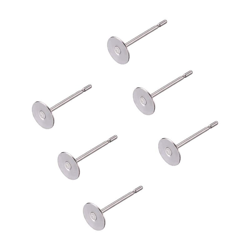 Craftdady 500Pcs Stainless Steel Earring Posts 5mm Flat Pad Blank Tray Stud Earrings for Earring Jewelry Making - Image 1